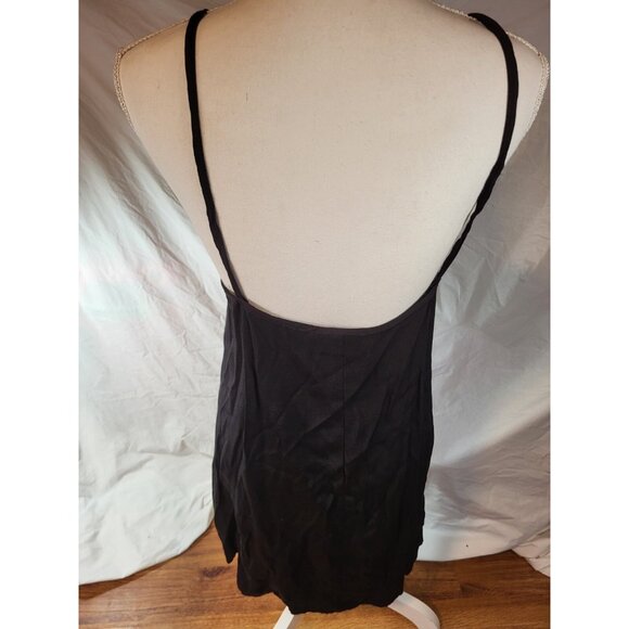 Vintage "Vintage Blue" Black Rayon Blend Slip Dress Size M Grunge - Picture 4 of 6